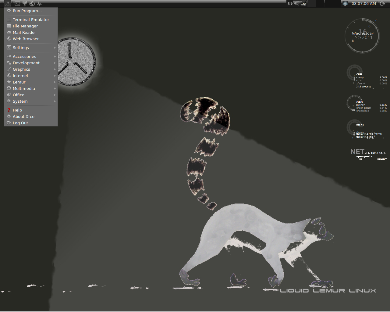 Скриншот Liquid Lemur Linux