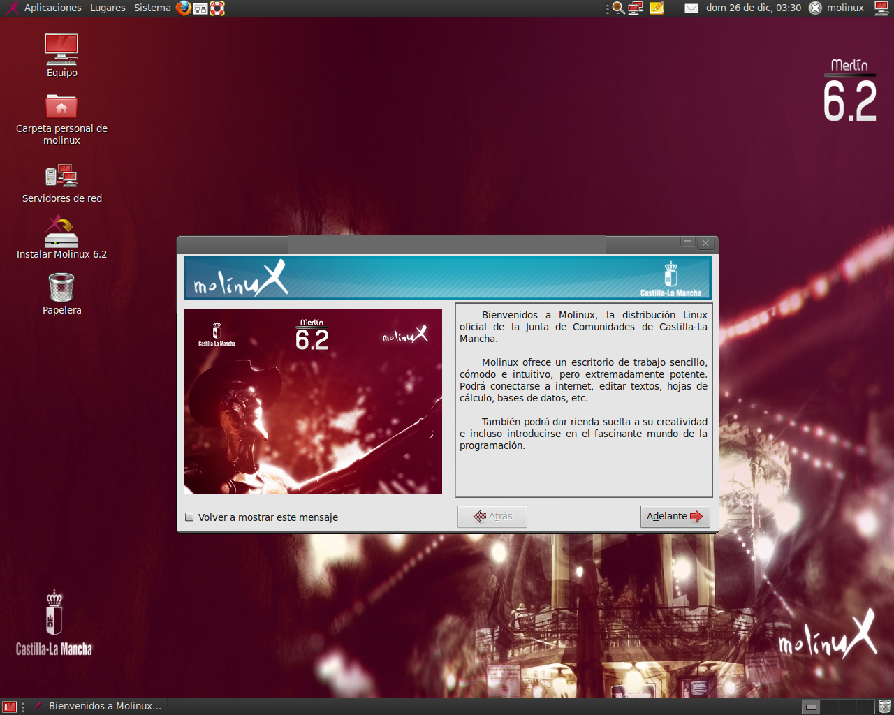 Скриншот MoLinux