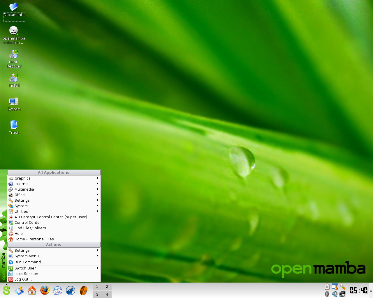 Скриншот openmamba GNU/Linux