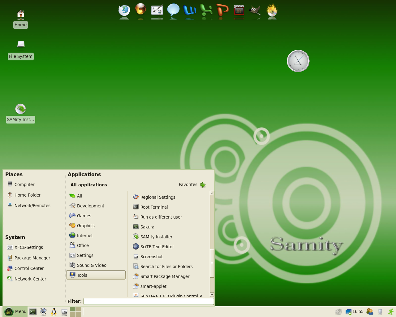 Скриншот SAMity Linux