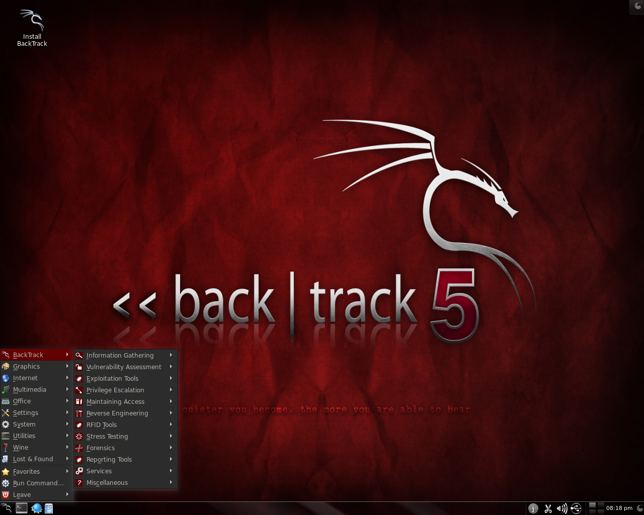 Скриншот BackTrack