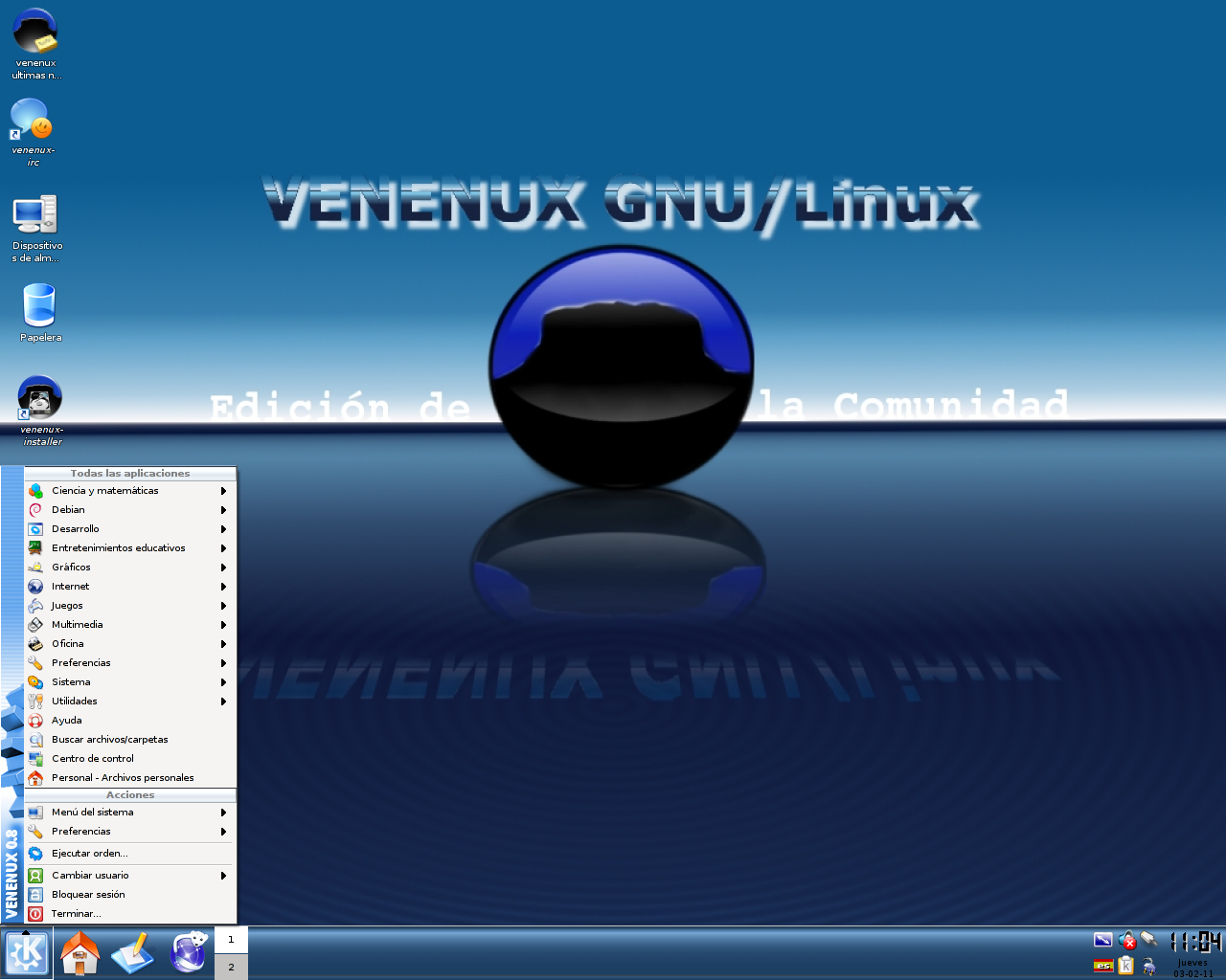 Скриншот VENENUX GNU/Linux